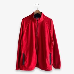 Starter Men’s Fleece Zip Up Sweater Red XL